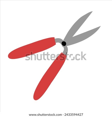 Pruning shears doodle icon, garden scissors, vector illustration of pruners or secateurs, scissors for gardening, cutting brunches, isolated outline clipart on white background