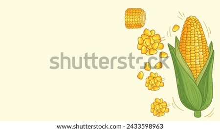 Sweet organic corncob in 3d illustration on corncob background Royalty-Free Stock Photo #2433598963