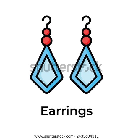 Download this unique icon of earrings in modern design style