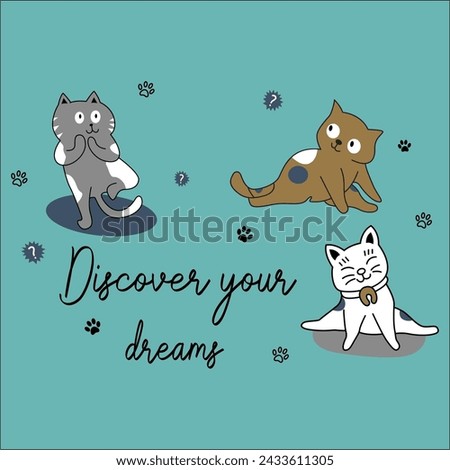 T-shirt Design Cute Animal Clipart Cat