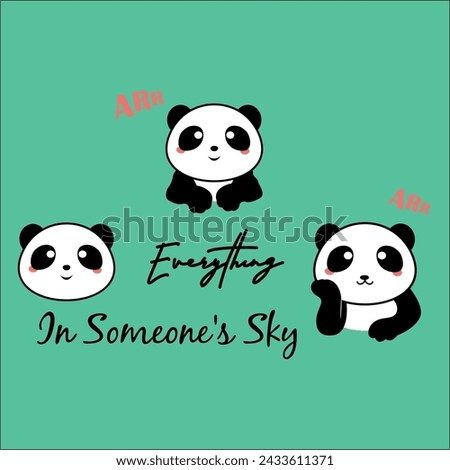 T-shirt Design Cute Animal Clipart Panda