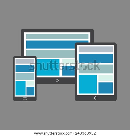 Different modern personal gadgets. Flat design. Illustration Similar To iPad, iPhone.