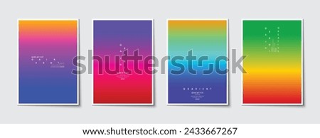Posters set design with abstract blurred multicolor gradient background. Ideas for magazine covers, brochures and banner. Vector, Illustrator, EPS. Royalty-Free Stock Photo #2433667267