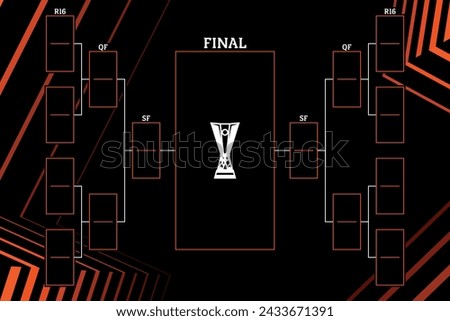 Europa league football playoff empty bracket vector template. Royalty-Free Stock Photo #2433671391