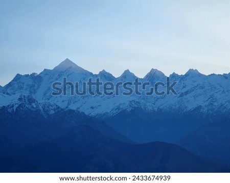photos of Himalayas Panchachuli, The Panchachuli peaks are a group of five snow-capped Himalayan peaks lying at the end of the eastern Kumaon region, near the Dugtu village in Darma valley. The peaks 