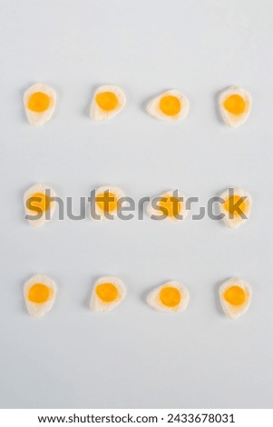 Egg jelly candy isolated on the white background