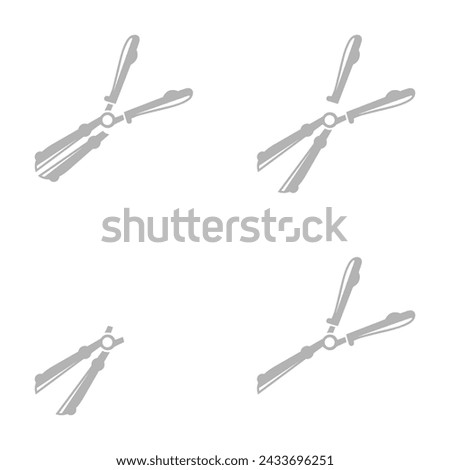 scissors icon on a white background, vector illustration