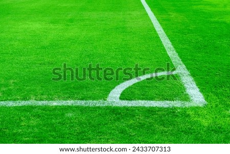 Football field corner with white marks.