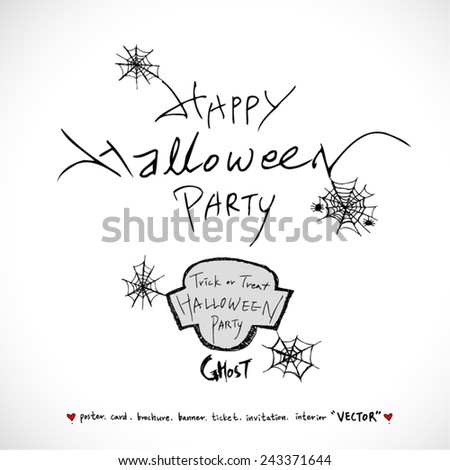 Happy Halloween / Hand drawn calligraphy - vector