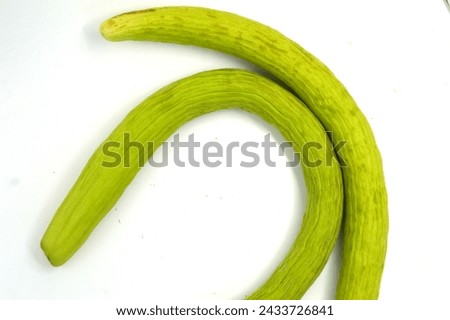green long cucumber kakkadi  stock image on white background