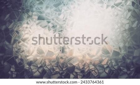 Fluted glass with backlight. Beautiful multicolored refraction of light. Abstract background. Self-adhesive film. Ribbed glass surface. Embossed glass background