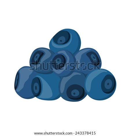 Heap of wild blueberries isolated on white