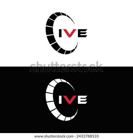 IVE logo. I V E design. White IVE letter. IVE, I V E letter logo design. Initial letter IVE linked circle uppercase monogram logo.
