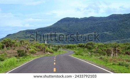 asphalt roads with beautiful natural views and mountains