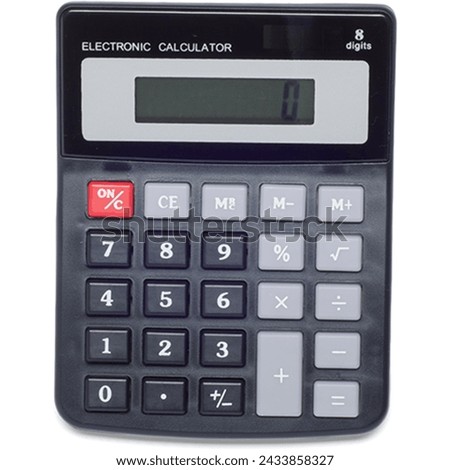 Realistic portable calculator isolated on transparent background.fit element for electronic scenes project.