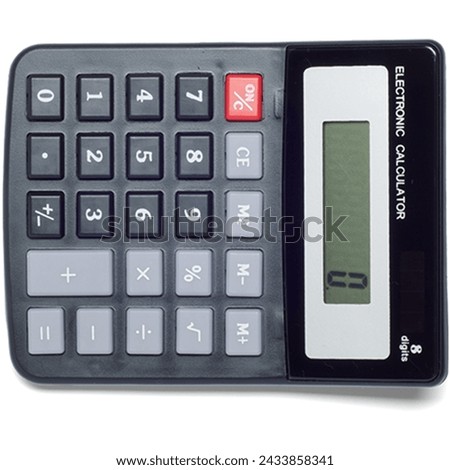 Realistic portable calculator isolated on transparent background.fit element for electronic scenes project.