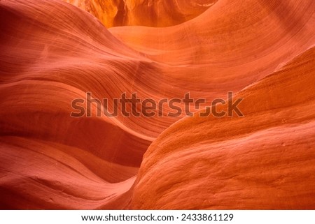 Antelope Canyon Vibrant Erosion Textures, Close-Up Perspective Royalty-Free Stock Photo #2433861129