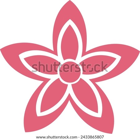 Flower clip art design on plain white transparent isolated background for card, shirt, hoodie, sweatshirt, apparel, tag, mug, icon, poster or badge