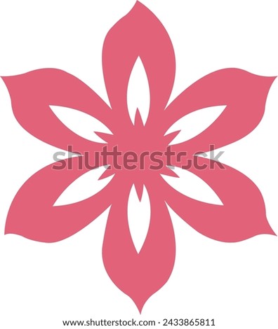 Flower clip art design on plain white transparent isolated background for card, shirt, hoodie, sweatshirt, apparel, tag, mug, icon, poster or badge