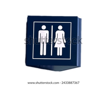 line drawing of the men's and women's restroom signs will be hung so that people can see it. To be able to see the way to the toilet.