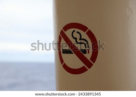 No smoking sign on a cruise ship
