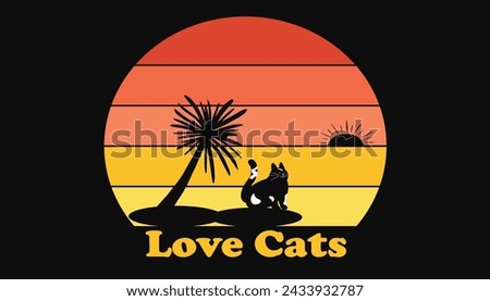 Cat silhouette Vector for T-shirt Design
