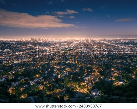 City of Los Angeles cityscape at night.