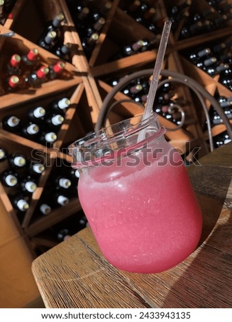 Winery Tasting Froze special pink drink Royalty-Free Stock Photo #2433943135