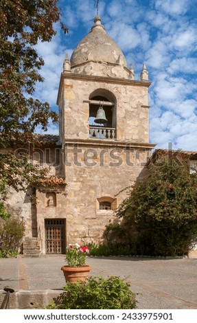 Carmel Mission.  The Misión de San Carlos Borromeo de Carmelo, first built in 1797, is one of the most authentically restored Roman Catholic mission churches in California Royalty-Free Stock Photo #2433975901