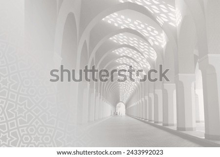  Islamic background for a mosque in gray, a background for Ramadan. Social media posts .Muslim Holy Month Ramadan Kareem . The symbol of the Islamic religion is Ramadan and a blank space for the Arabi