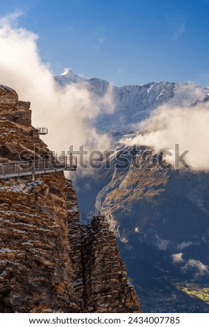 Grindelwald First, Switzerland at the cliff walk. Royalty-Free Stock Photo #2434007785