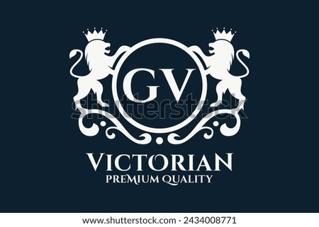Luxury Letter GV  crest Gold color Logo vector, Victory logo, crest logo, wing logo