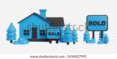 Realtor and property 3d icon render clipart, for real estate business.
