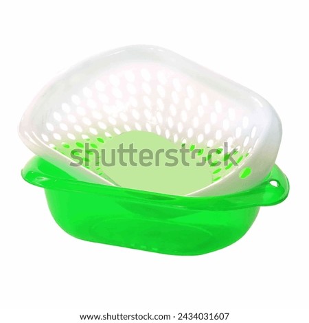 plastic basket isolate on white background