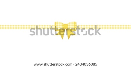 Clip art of yellow plaid ribbon isolated