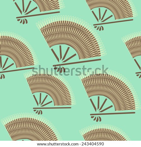 Chinese lace fan seamless pattern background (also saved in swatches panel)