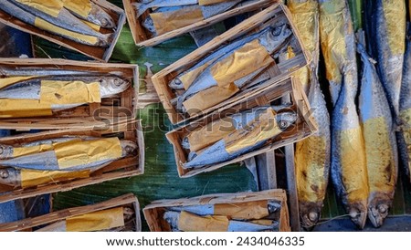 marinated fish in basket package sell on traditional market
