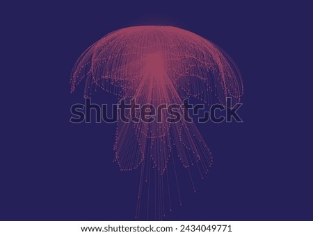 line jellyfish in the dark background design