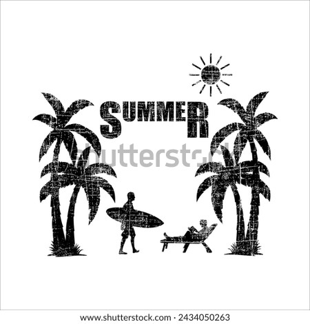 Summer Vector T-shirt Printable Design 
