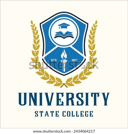 university logo. books, togas and torches, for educational academies