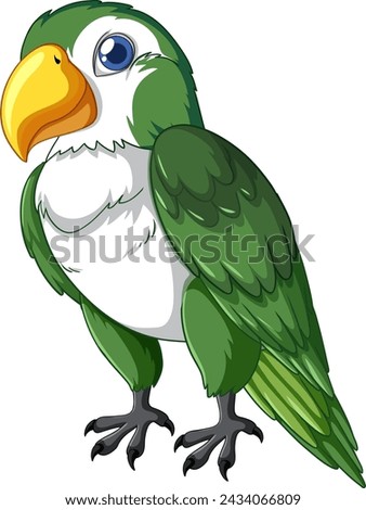 A vibrant vector graphic of a green parrot