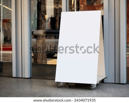 Mock up sign stand Shop blank board  Retail signage