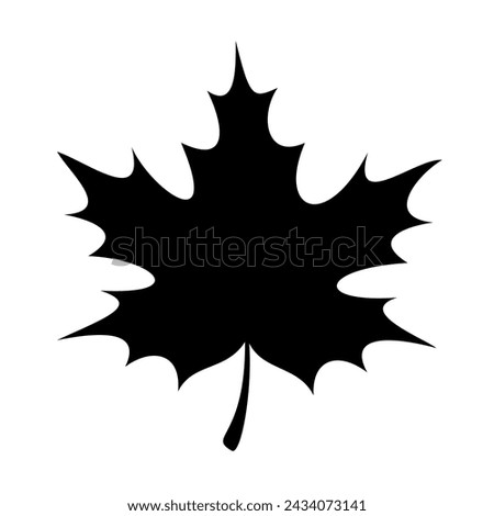 A large maple leaf in the center. Isolated black symbol