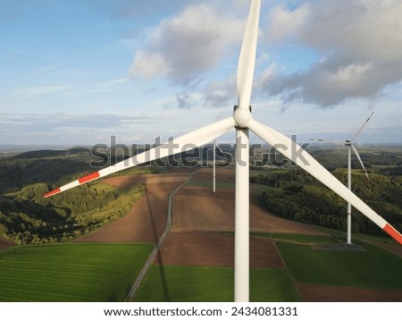 View of wind generators in the countryside