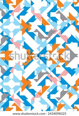 The background image uses grid lines in blue and orange tones, used in walls and graphics.