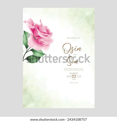 beautiful floral roses wedding invitation card template 