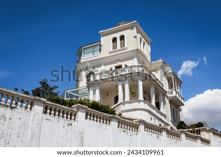 south american white villa in Quito  Royalty-Free Stock Photo #2434109961