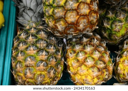 pineapple in the supermarket - close-up