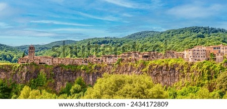 View of Castellfullit de la Roca, Girona, Spain