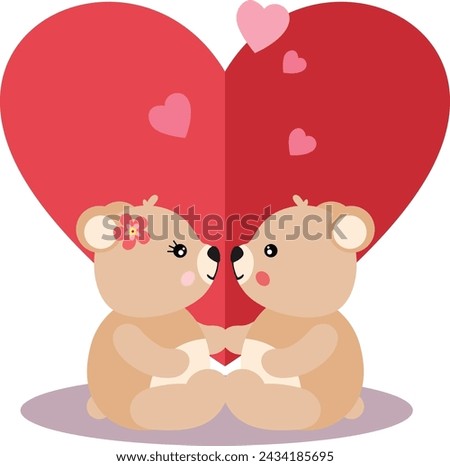 Cute teddy bear couple in love
